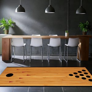 Bowling Alley Lanes Runner Rug | Retro Bowling Carpet | Game Room Floor Mat | Kids Playroom Bowling Lane | Fun Sports Theme Decor
