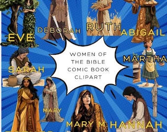Women of the Bible Clipart Bundle - Instant Download - Cartoon Images - Bible Stories