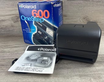 Polaroid One Step 600 Vintage Instant Film Camera W Box & Manual