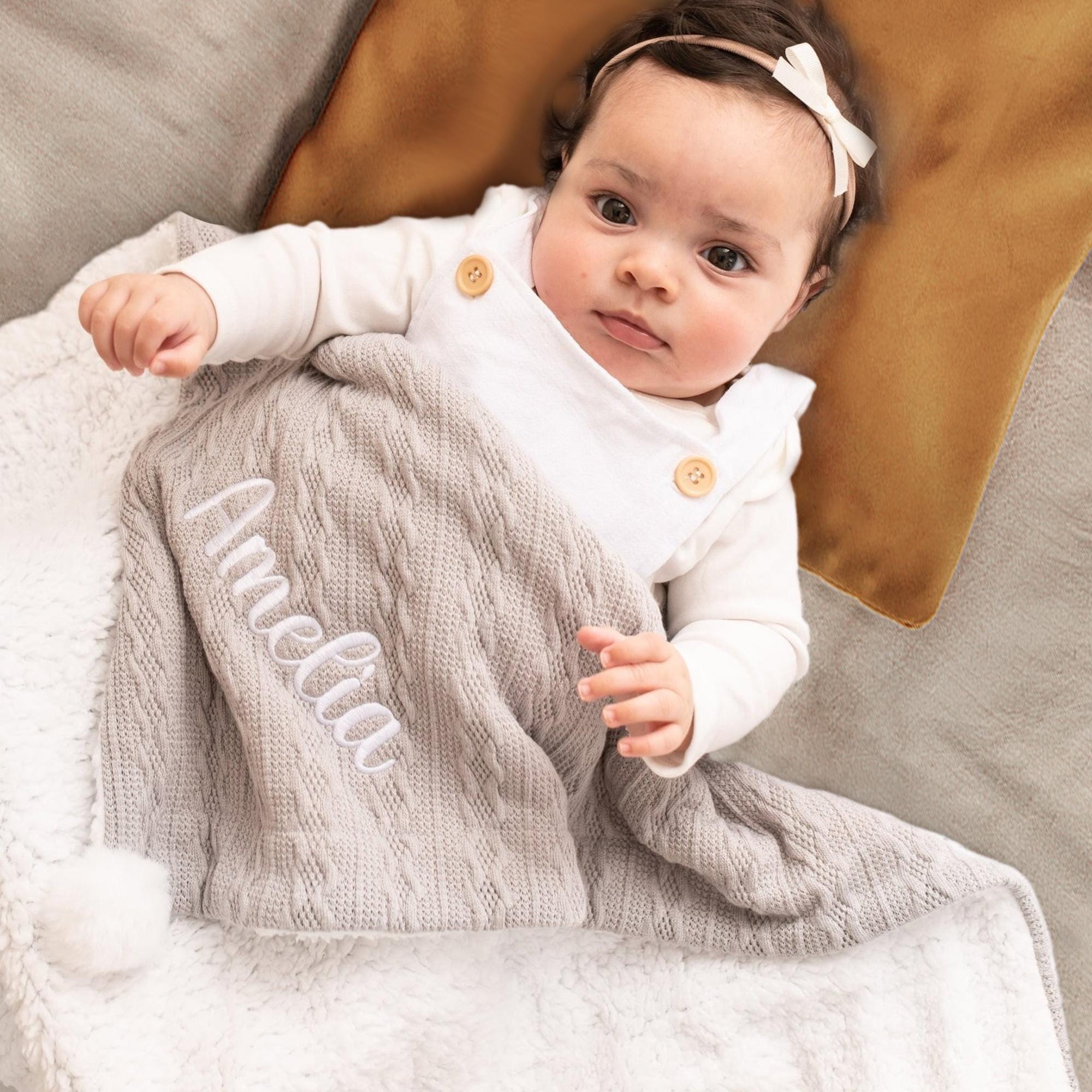 Embroidered baby blankets etsy hotsell
