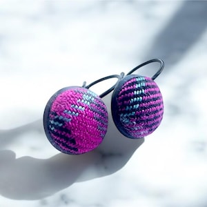 Vintage Style Scottish Tartan Earrings|Handmade Fuschia Earrings|Romantic Gift