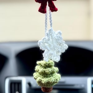 Christmas car accessory, snowflake car hanger, Christmas car charm, Christmas tree for car, rearview mirror accessory, Christmas decor
