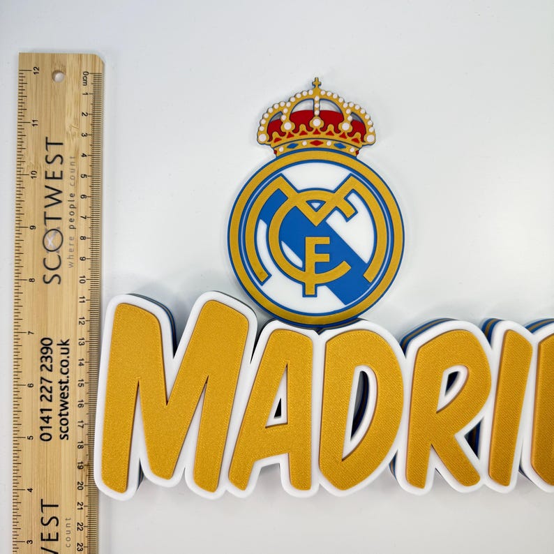 Personalized Real Madrid 3D Printed Name Plate | Soccer Fan Gift image 10
