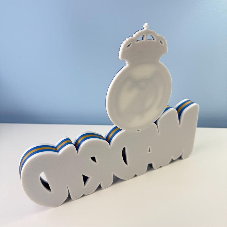 Personalized Real Madrid 3D Printed Name Plate | Soccer Fan Gift image 6