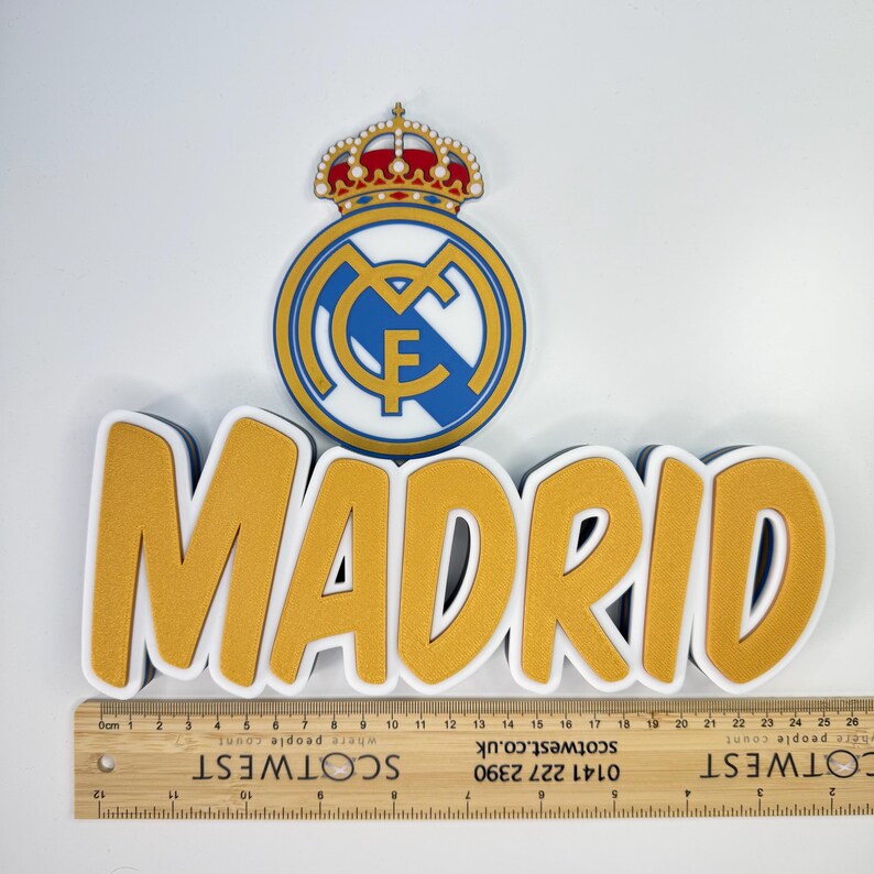 Personalized Real Madrid 3D Printed Name Plate | Soccer Fan Gift image 9