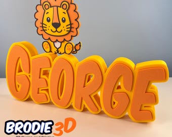 Custom Baby Löwe Namensschild | 3D gedrucktes Kinderzimmer Dekor