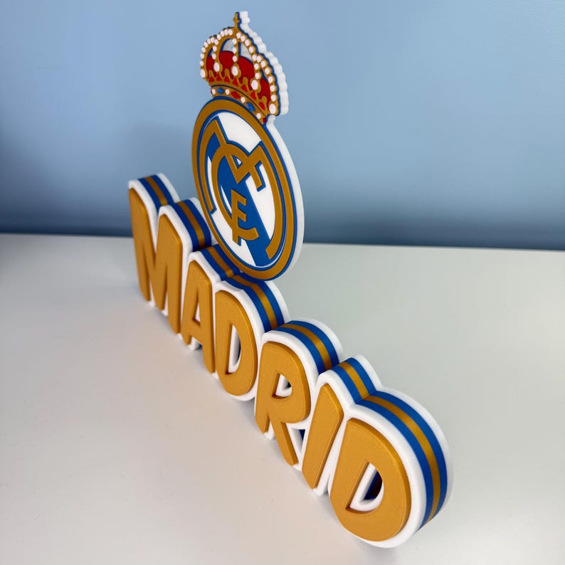 Personalized Real Madrid 3D Printed Name Plate | Soccer Fan Gift image 4
