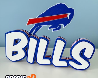 バッファロー・ビルズのカスタムネームサイン：3DプリントのNFLファンギフト
