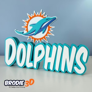 Miami Dolphins Custom Name Sign | Personalised NFL Football Nameplate | Fan Gift | Man Cave Decor | Kids Room Sign