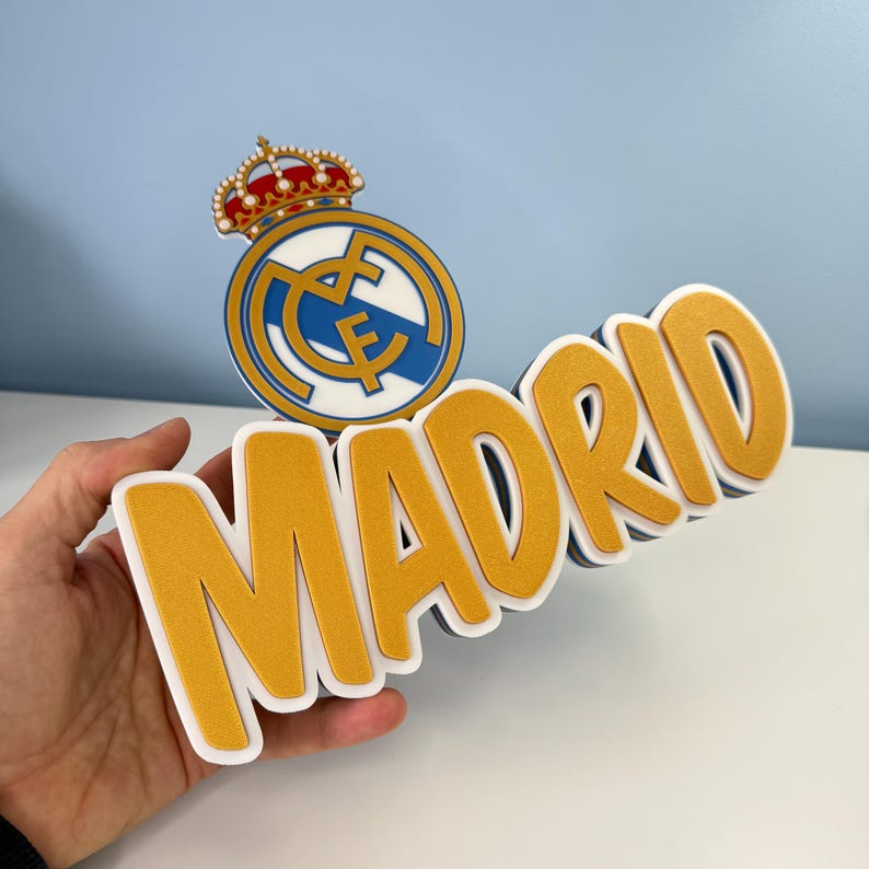 Personalized Real Madrid 3D Printed Name Plate | Soccer Fan Gift image 7