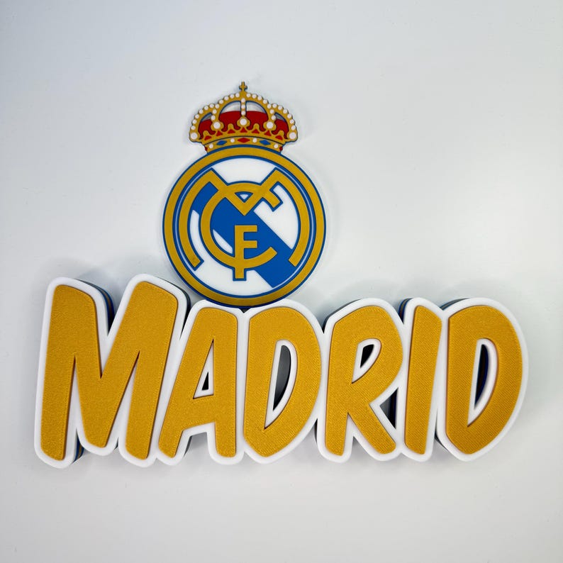 Personalized Real Madrid 3D Printed Name Plate | Soccer Fan Gift image 8