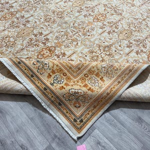 9x11 Orange Pink Blue White Persian Rug, 9x11 Herzi Area Rug, Vintage Kitchen Bedroom Livingroom Diningroom Rug, Home Decor, 8.7x10.8 Ft