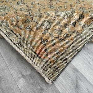 6x9 Orange Brown Green Oushak Rug, 6x9 Turkish Rug, Vintage Kitchen Bedroom Laundry Livingroom Diningroom Entry Rug, Home Decor, 5.7x9.2 Ft