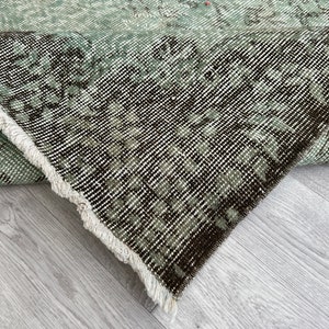 5x8 Green Brown Vintage Rug, 5x8 Turkish Rug, Oushak Kitchen Bedroom Laundry Livingroom Nursery Diningroom Patio Rug, Home Decor, 4.7x8.2 Ft