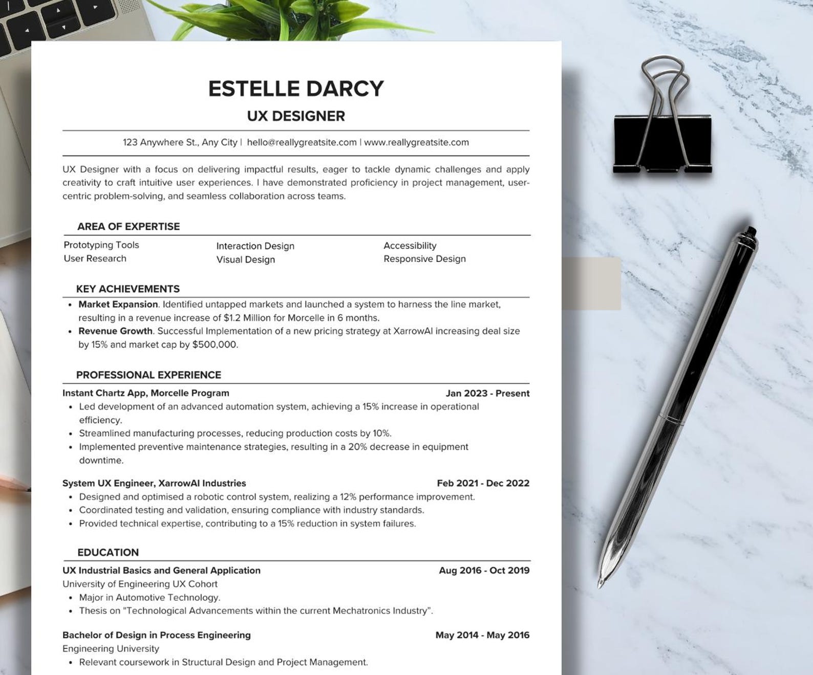 UX Creative Resume Template Canva | Professional CV Template | Modern ...