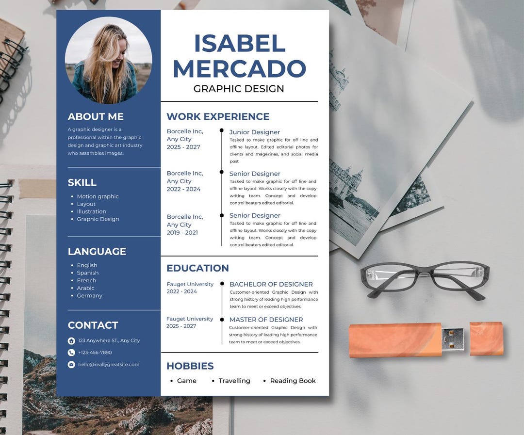 Creative Resume Template Canva | Professional CV Template | Modern ...