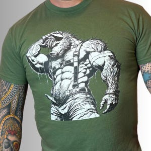 ゲイ・ボア・マッスルシャツ、レザー・イボイノシシ・バラ・ピギー・ピッグTシャツ、ゲイ・キンク・プライドTシャツ、LGBTクィア・クロージング