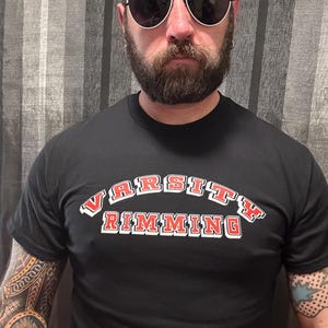 Funny Jock Gay Sex Shirt, Varsity Rimming, Anilingus, Oral Sex Gift, Sports, Naughty, Funny Tee, Mature