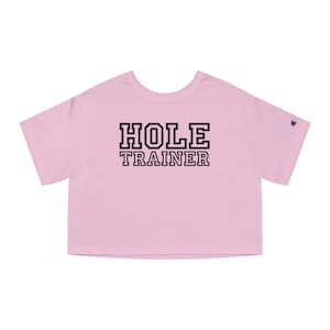 Hole Trainer Crop Top | Campy Gay Gymwear, Kink Bro Shirt, Queer Bimbo-Core Tee, Power Top Parody, Masc Clubwear Crop