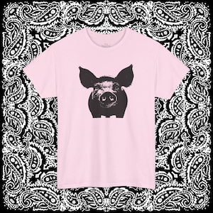 Pig Graphic Gay Tee, LGBTQ Pride Shirt, Kinky Suggestive Lover Top, Unisex Cotton T-Shirt, LGBT Gift for Him/Them, Queer Clothing