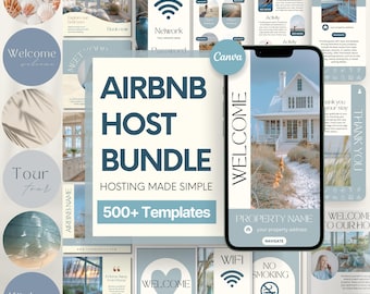 Airbnb & Vrbo Host Templates: Welcome Book, Signs, Instagram Posts for Holiday Home Rentals (Canva)