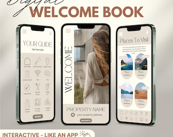 Airbnb Digital Welcome Book Template: Vacation Rental Host Guide (Canva)