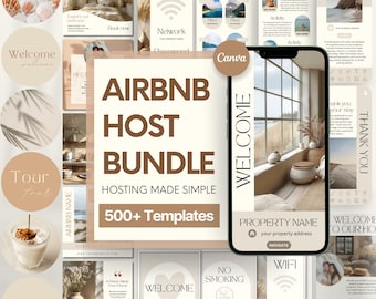 Airbnb & Vrbo Host Templates: Welcome Book, Signs, Instagram Posts for Holiday Home Rentals (Canva)