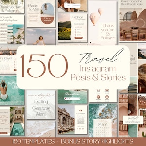 Travel Instagram Templates: Social Media Posts, Stories, Reels (Canva)