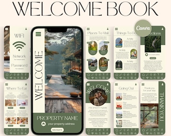 Airbnb Welcome Book Template: Digital & Printable Vacation Rental Guide for Hosts (Canva)