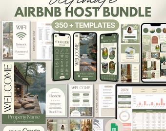 Offre groupée pour hôtes Airbnb : livre de bienvenue, modèles Instagram et plus encore (téléchargement numérique)