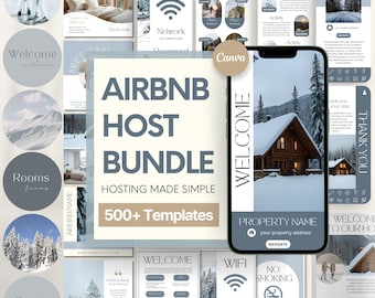 Airbnb & Vrbo Host Templates: Welcome Book, Signs, Instagram Posts for Holiday Home Rentals (Canva)