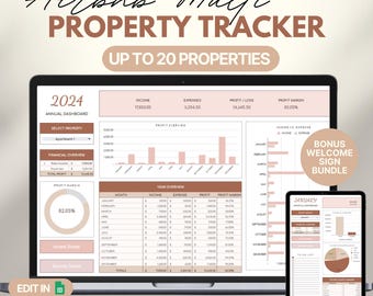 Airbnb Multi-Property Tracker: Income & Expense Google Sheets Template