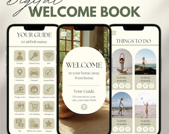 Airbnb Digital Welcome Book Template: Vacation Rental Host Guide (Canva)