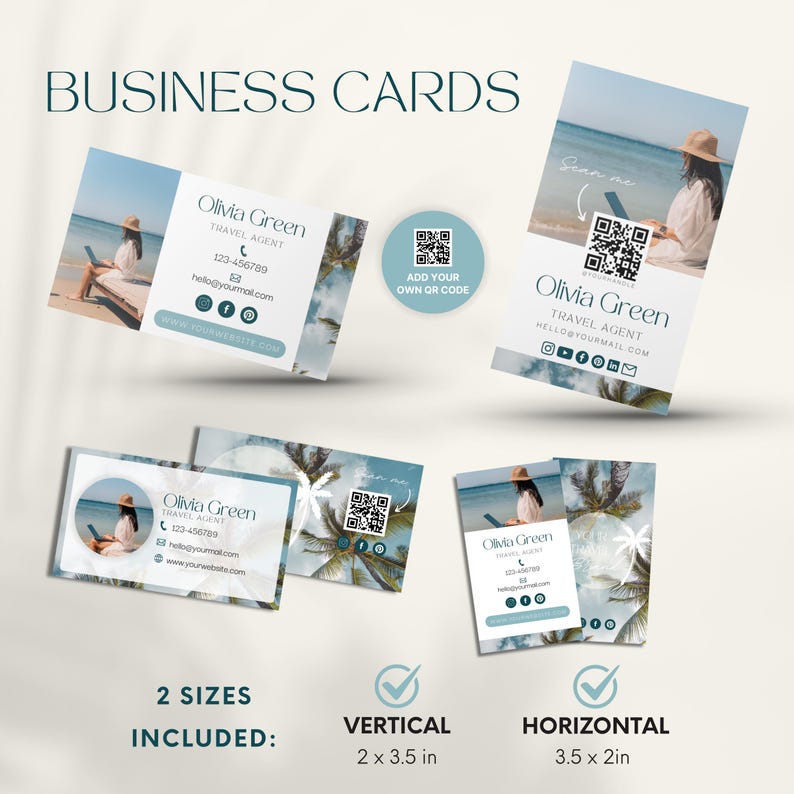 Travel Agent Business Bundle: Forms, Proposal Template, Link in Bio, Business Cards & Instagram Posts for Travel Agencies (Canva)