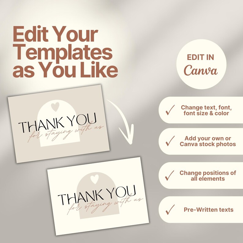 Airbnb Host Card, Airbnb Vacation Rental Card for Guests