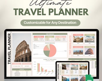 Google Sheets Travel Planner: Itinerary, Budget, Packing List (Digital Template)