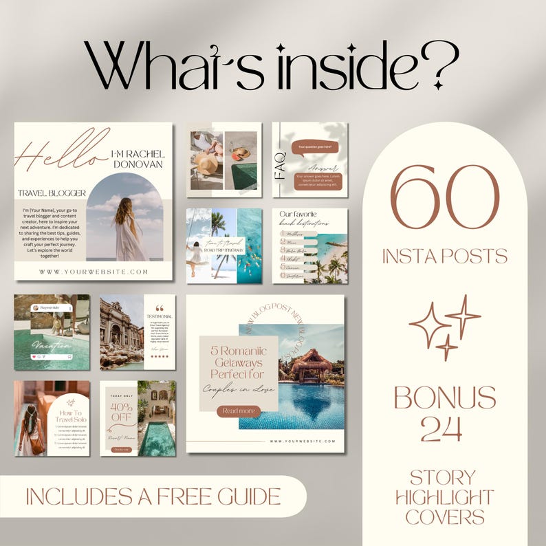 Travel Instagram Post Templates, Travel Agent Social Media, Instagram