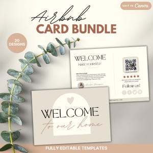 Airbnb Welcome Card Template: Guest Thank You Notes (Din A6) (Digital Download)