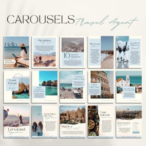 600 Travel Agent Instagram Templates: Social Media Posts & Stories Bundle (Canva)