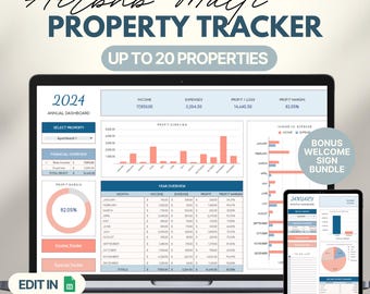 Airbnb Multi-Property Tracker: Income & Expense Google Sheet