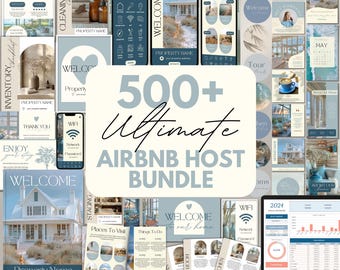 Airbnb Host Bundle Templates: Welcome Book, Signs, Social Media, Checklist (Canva)