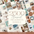 2500 Travel Instagram Templates: Travel Agent & Blogger Social Media Bundle (Canva)