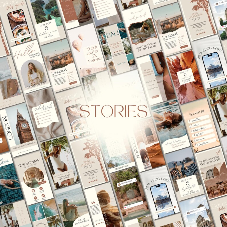 Travel Agent Instagram Bundle Template, Travel Blogger Instagram Posts