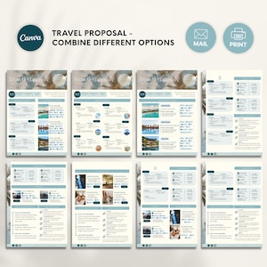 Travel Agent Business Bundle: Forms, Proposal Template, Link in Bio, Business Cards & Instagram Posts for Travel Agencies (Canva)