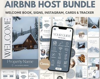 Airbnb Host Bundle: Welcome Book, Checklists, Instagram Posts (Canva Template)