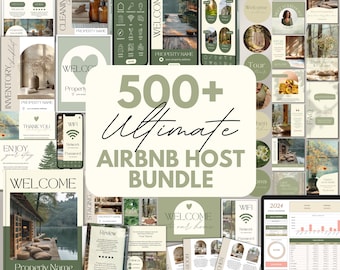 500+ Airbnb Host Bundle: Welcome Book, Signs, Social Media, Checklist (Canva)