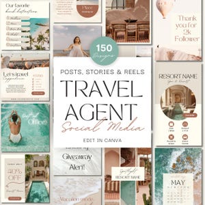 Travel Instagram Templates: Social Media Posts, Stories, Reels (Canva)