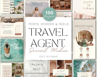 Travel Instagram Templates: Social Media Posts, Stories, Reels (Canva)