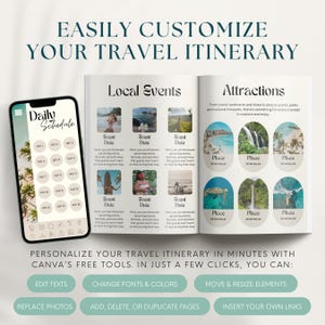 Editable Hawaii Travel Itinerary Template: 40-Page Digital + Printable Travel Guide (Canva)