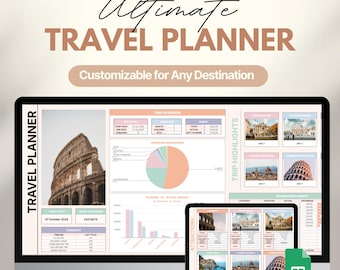 Google Sheets Travel Planner: Itinerary, Budget, Packing List (Digital Template)